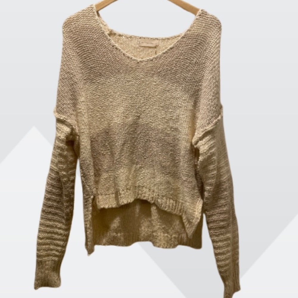 NWT By Together Cream Color Block Stripe Knit Sweater
